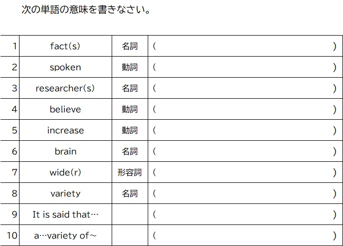 Unit 0 Three Interesting Facts About Languagesの和訳について めめけ英語塾